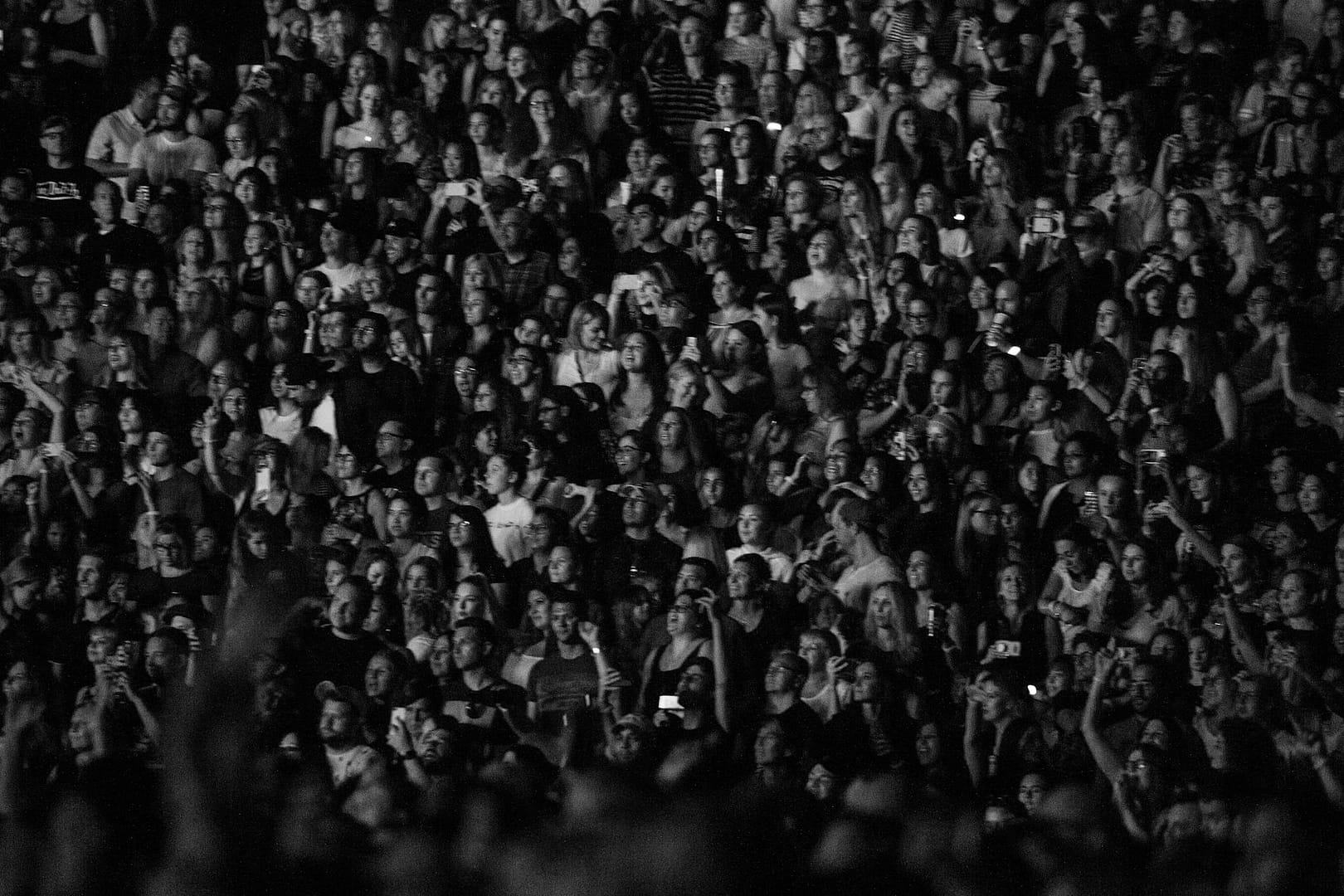 Group of people in concert hall